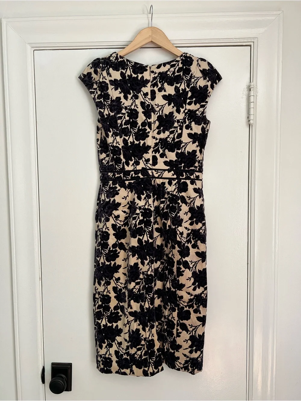 Tory Burch Dayton Floral Velvet Sheath Dress, Size 4
